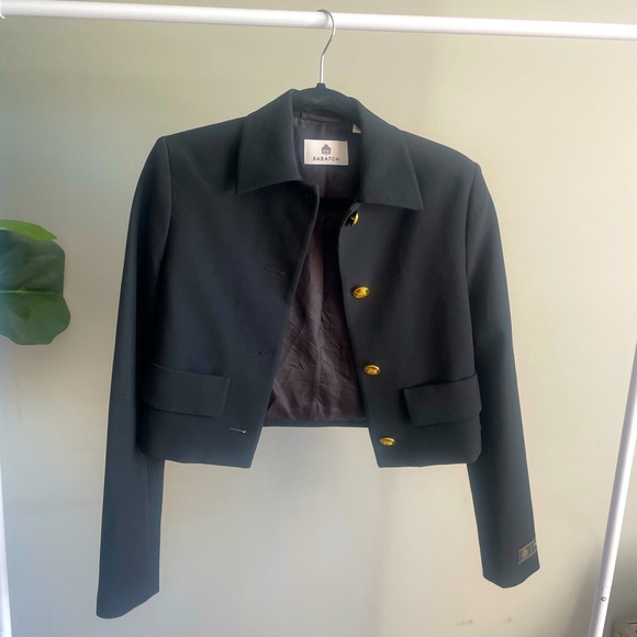 Aritzia Babaton Frances Cropped Jacket XXS Black - Picture 3 of 6